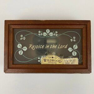 Wildwood Artisans Religious Faith Music Box Solid Cherry Wood Wooden Sounds